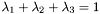 $ \lambda_1 + \lambda_2 + \lambda_3 = 1 $