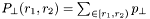 $ P_\perp(r_1, r_2) = \sum_{\in [r_1, r_2)} p_\perp $